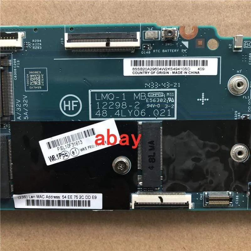 LMQ-1 MB 12298-2 48.4LY06.021 Original-Plakatbasis für ThinkPad X1C X1 Carbon 2014 I7-4600U RMA 8G 00UP983 Laptop-Motherboard