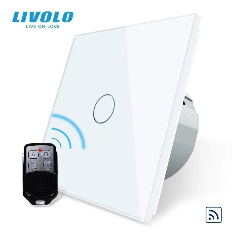 Livolo EU-Standard-Fernschalter, AC 220–250 V Wandleuchte, Touch-Fernschalter mit Mini-Fernbedienung C701R-11-RT12, kein Logo