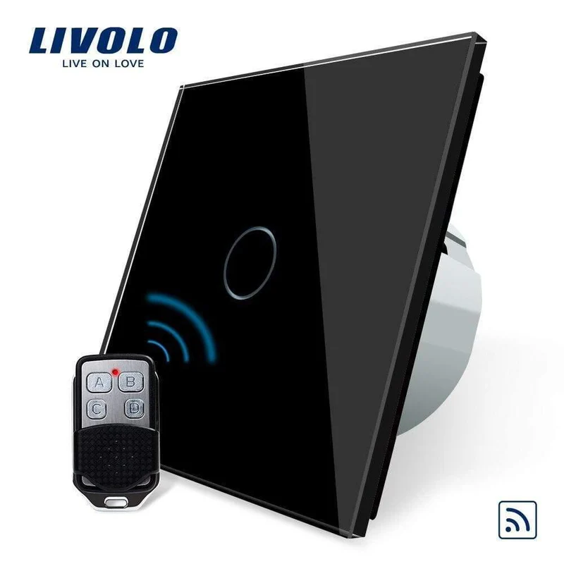 Livolo EU-Standard-Fernschalter, AC 220–250 V Wandleuchte, Touch-Fernschalter mit Mini-Fernbedienung C701R-11-RT12, kein Logo