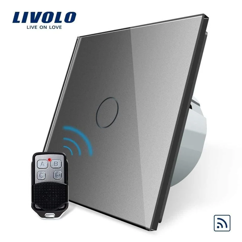 Livolo EU-Standard-Fernschalter, AC 220–250 V Wandleuchte, Touch-Fernschalter mit Mini-Fernbedienung C701R-11-RT12, kein Logo
