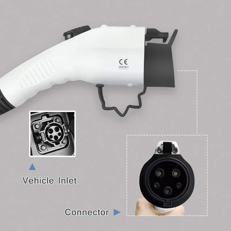 J1772 Typ 1 5 m schwarzes Kabel mit Ladestation EVSE 10 16 20 24 32A für die Timer-Funktion des Ladegeräts für Elektroautos