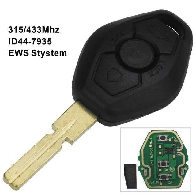 EWS System Auto Funkschlüssel für BMW E38 E39 E46 X3 X5 Z3 Z4 1/3/5/7 Serie 315/433MHz ID44 Chip Keyless Entry Transmitter