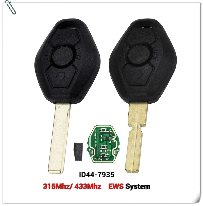 EWS System Auto Funkschlüssel für BMW E38 E39 E46 X3 X5 Z3 Z4 1/3/5/7 Serie 315/433MHz ID44 Chip Keyless Entry Transmitter