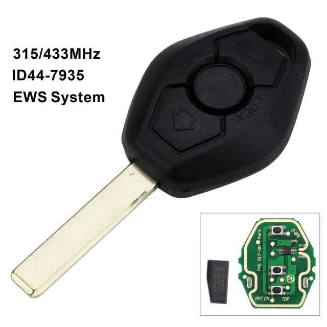 EWS System Auto Funkschlüssel für BMW E38 E39 E46 X3 X5 Z3 Z4 1/3/5/7 Serie 315/433MHz ID44 Chip Keyless Entry Transmitter