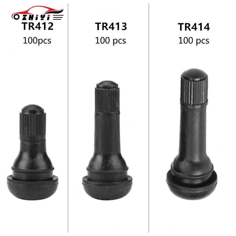 Autoteile TR412, TR413, TR414 Ventilbaugruppe Vakuum-Reifenventil Automobile Black Rubber Valve Legierungsventil Allgemeines Modell