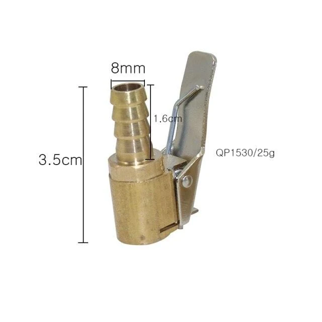 1 Stück Auto LKW Messing Luftpumpe Spannfutter Reifenventil 8mm Pumpenventil Clip Clip Klemme Stecker Adapter