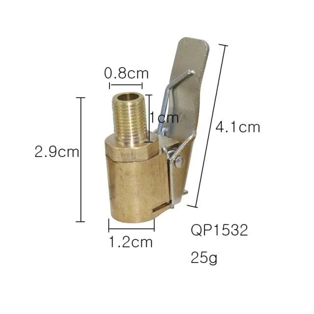 1 Stück Auto LKW Messing Luftpumpe Spannfutter Reifenventil 8mm Pumpenventil Clip Clip Klemme Stecker Adapter