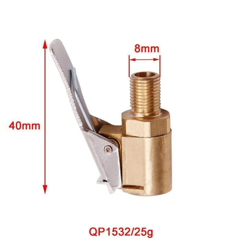 1 Stück Auto LKW Messing Luftpumpe Spannfutter Reifenventil 8mm Pumpenventil Clip Clip Klemme Stecker Adapter