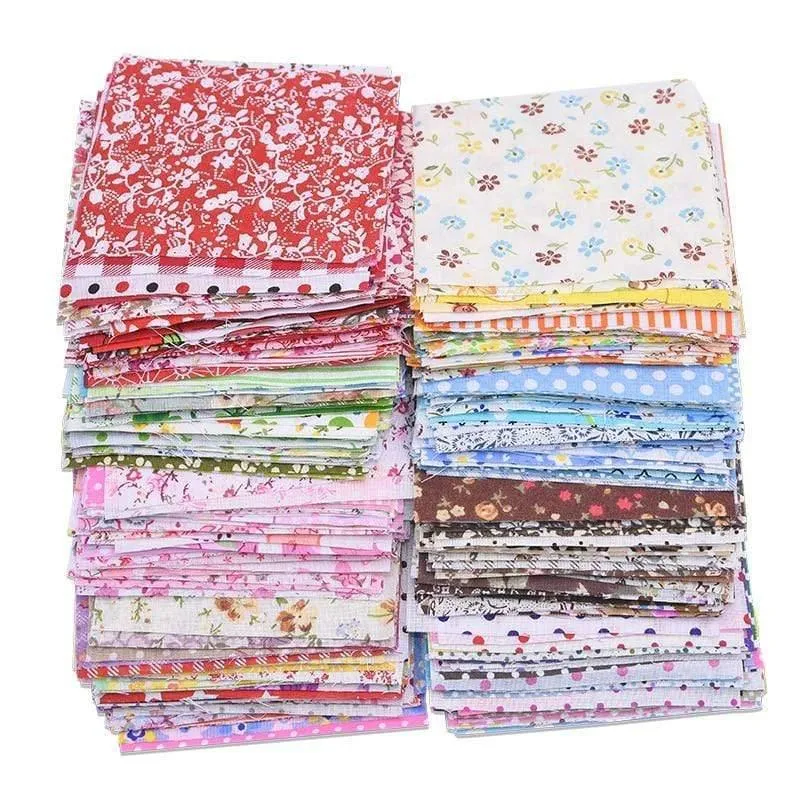 50 Stück Quadrate 10 x 10 cm bunter Patchwork-Baumwoll-Nähstoff Quilt-Material DIY Heimquartier Handwerk Handarbeit Stoff
