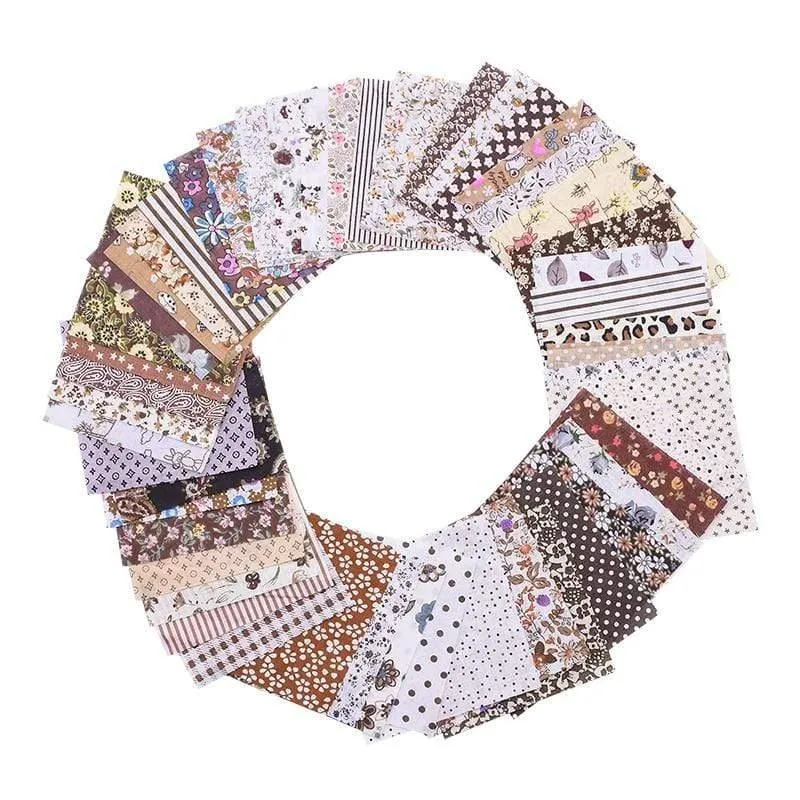 50 Stück Quadrate 10 x 10 cm bunter Patchwork-Baumwoll-Nähstoff Quilt-Material DIY Heimquartier Handwerk Handarbeit Stoff