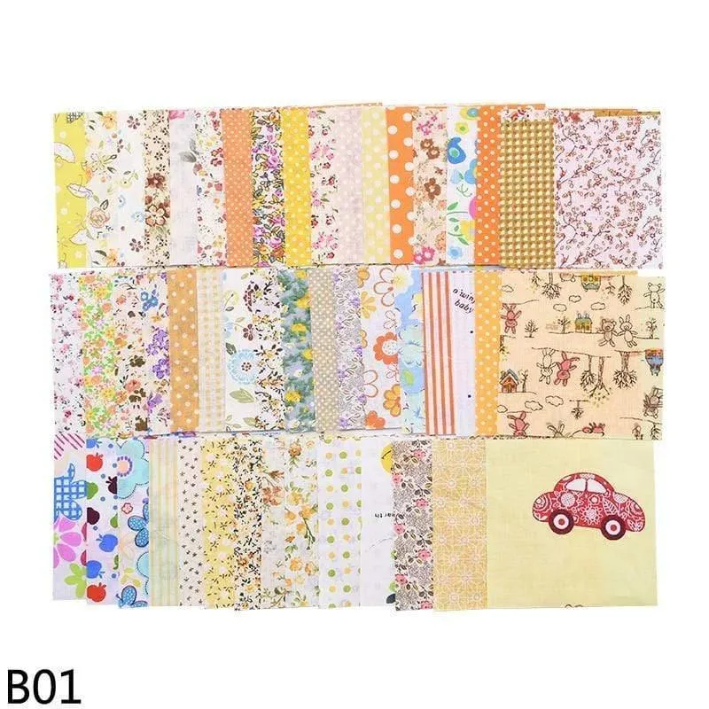 50 Stück Quadrate 10 x 10 cm bunter Patchwork-Baumwoll-Nähstoff Quilt-Material DIY Heimquartier Handwerk Handarbeit Stoff