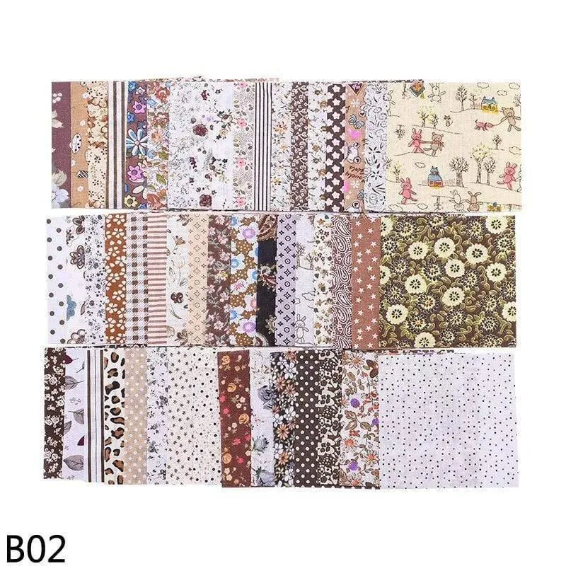 50 Stück Quadrate 10 x 10 cm bunter Patchwork-Baumwoll-Nähstoff Quilt-Material DIY Heimquartier Handwerk Handarbeit Stoff
