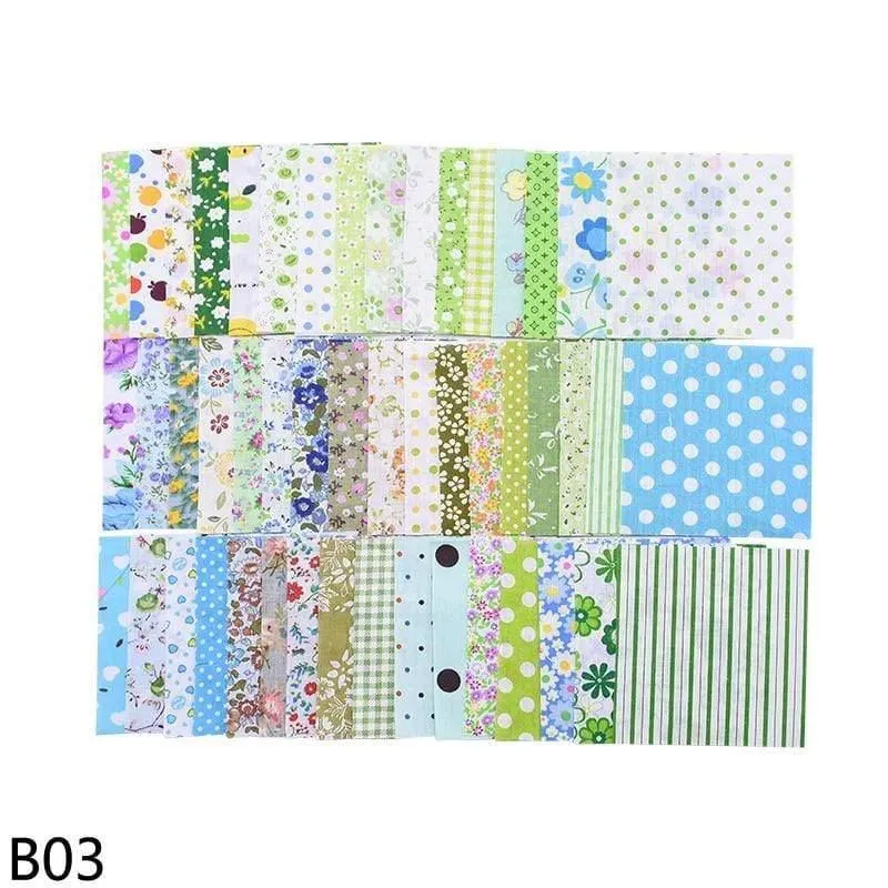 50 Stück Quadrate 10 x 10 cm bunter Patchwork-Baumwoll-Nähstoff Quilt-Material DIY Heimquartier Handwerk Handarbeit Stoff