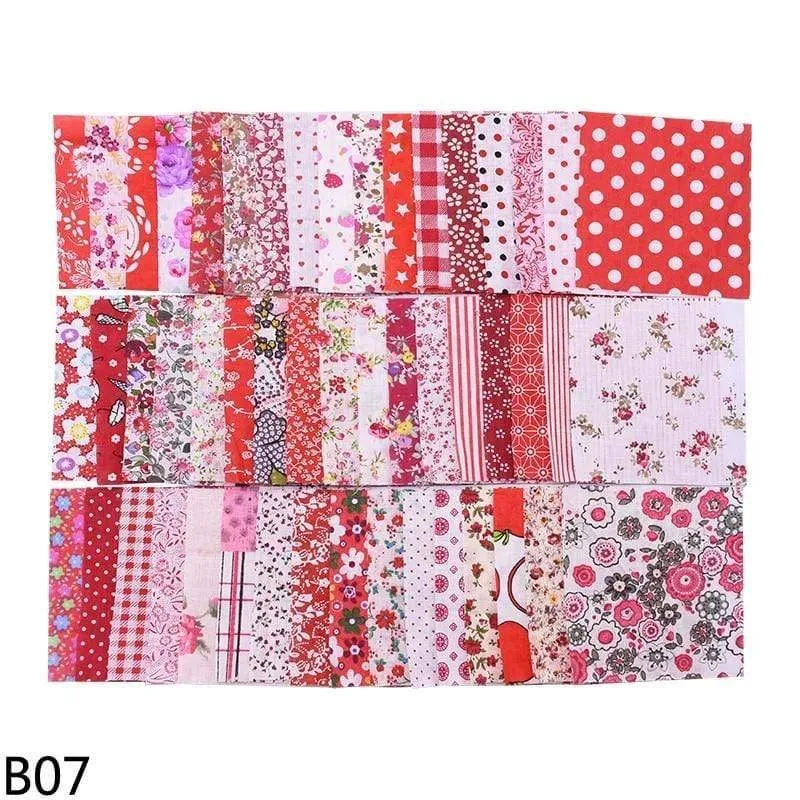 50 Stück Quadrate 10 x 10 cm bunter Patchwork-Baumwoll-Nähstoff Quilt-Material DIY Heimquartier Handwerk Handarbeit Stoff