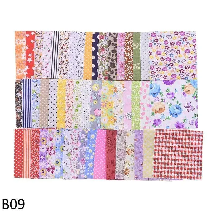 50 Stück Quadrate 10 x 10 cm bunter Patchwork-Baumwoll-Nähstoff Quilt-Material DIY Heimquartier Handwerk Handarbeit Stoff