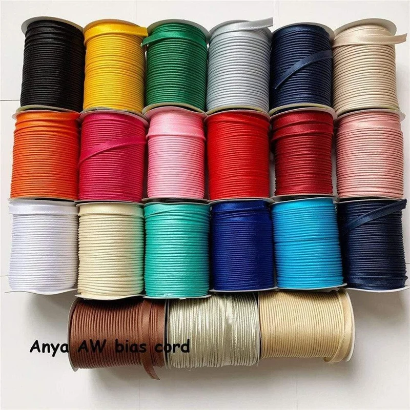 12 mm x 20 Yards/Karte, Satin-Schrägband, Bindeband, handgefertigt von AW, zum Nähen und Beschneiden von DIY-Kleidungsstücken