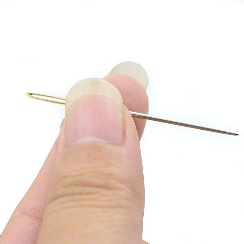 Professionelle Nähnadel aus Leder für Stick- und Nähzubehör, Bastelnadel, Nadel mit rundem, stumpfem Kopf und großem Öhr, Aufbewahrungsflasche