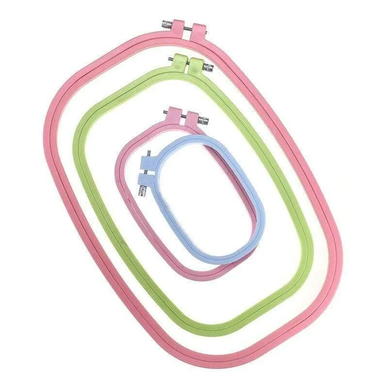 Quadratischer Kreis, Handnähzubehör, 1 Stück, Band, Handarbeiten, Kreuzstich-Set, zufällige Farbe, verstellbares, besticktes Stretch-Werkzeug