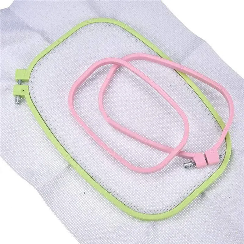 Quadratischer Kreis, Handnähzubehör, 1 Stück, Band, Handarbeiten, Kreuzstich-Set, zufällige Farbe, verstellbares, besticktes Stretch-Werkzeug