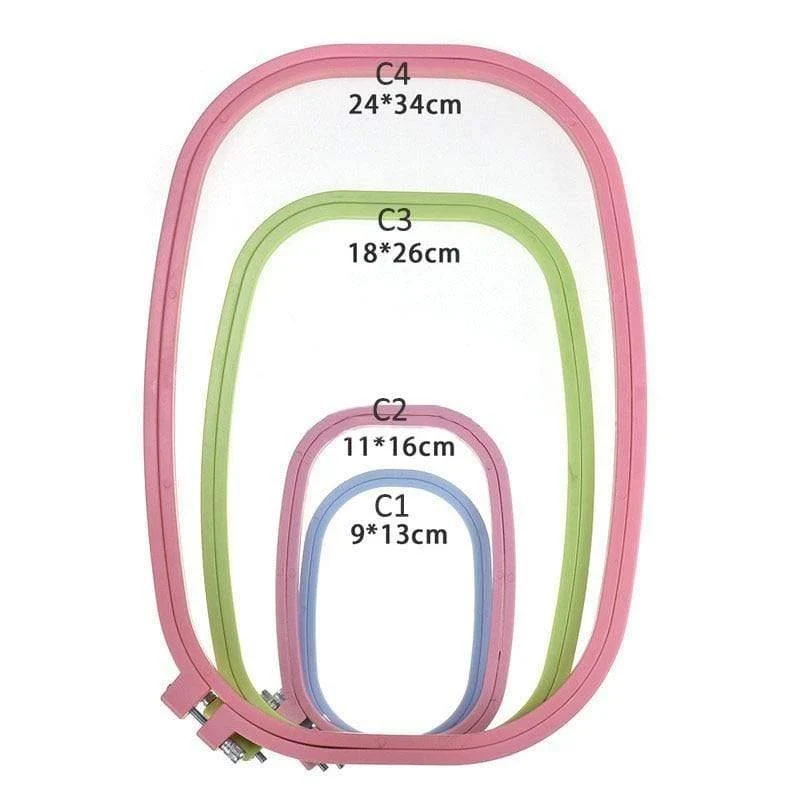 Quadratischer Kreis, Handnähzubehör, 1 Stück, Band, Handarbeiten, Kreuzstich-Set, zufällige Farbe, verstellbares, besticktes Stretch-Werkzeug