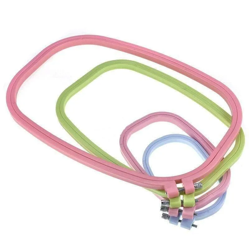 Quadratischer Kreis, Handnähzubehör, 1 Stück, Band, Handarbeiten, Kreuzstich-Set, zufällige Farbe, verstellbares, besticktes Stretch-Werkzeug