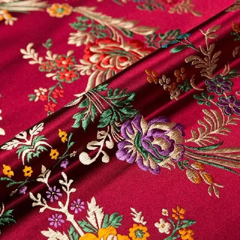 Blumenstoffe Brokat-Jacquard-Musterstoff zum Nähen von Cheongsam und Kimono-Material für Heimwerker