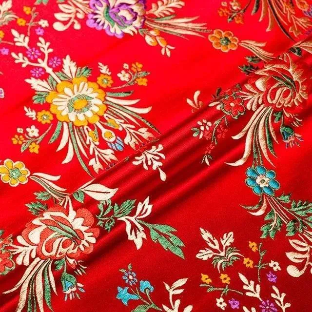 Blumenstoffe Brokat-Jacquard-Musterstoff zum Nähen von Cheongsam und Kimono-Material für Heimwerker
