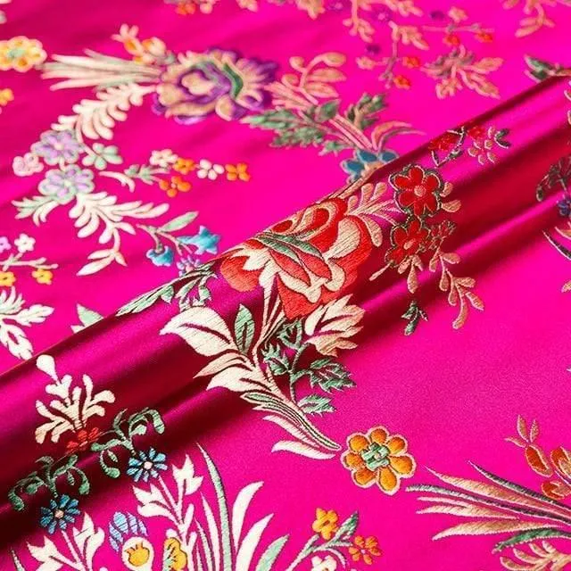 Blumenstoffe Brokat-Jacquard-Musterstoff zum Nähen von Cheongsam und Kimono-Material für Heimwerker