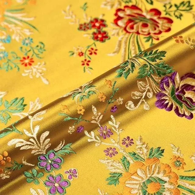 Blumenstoffe Brokat-Jacquard-Musterstoff zum Nähen von Cheongsam und Kimono-Material für Heimwerker