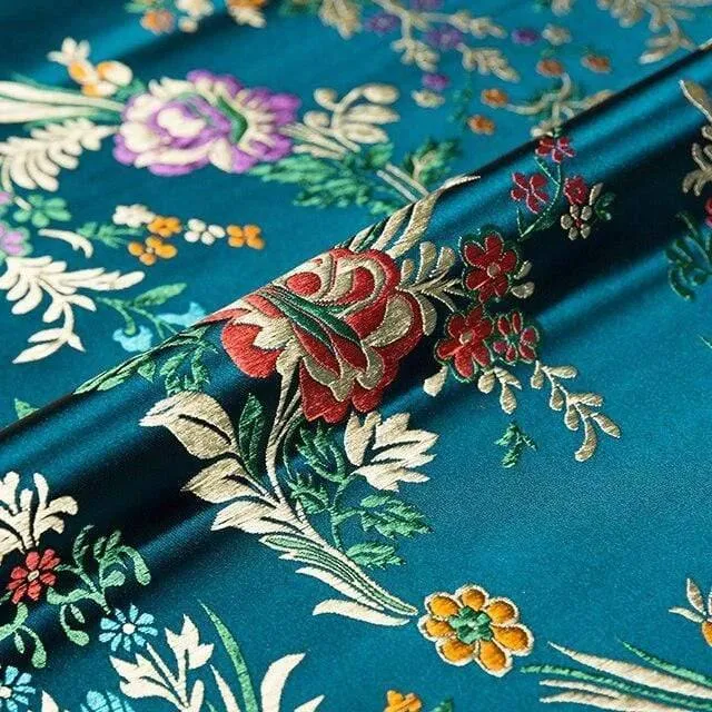 Blumenstoffe Brokat-Jacquard-Musterstoff zum Nähen von Cheongsam und Kimono-Material für Heimwerker