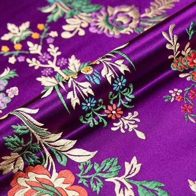 Blumenstoffe Brokat-Jacquard-Musterstoff zum Nähen von Cheongsam und Kimono-Material für Heimwerker