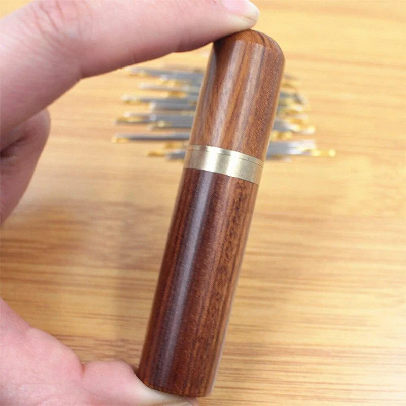 DIY Nähnadelhalter, Aufbewahrungsrohr, Holzkiste, Handnähnadeln, Etui, Leder, Stricken, Stickerei, Ausbesserungsnadeln, Behälter (zufällig)