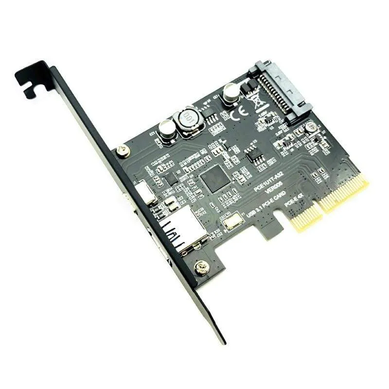 USB 3.1 PCIe-Erweiterungskarte Typ C PCI-E zu USB3.1 GEN 2 10 Gbit / s USB Typ C + USB3.0 Riser-Karte Typ A PCI Express x4 USB-Adapter