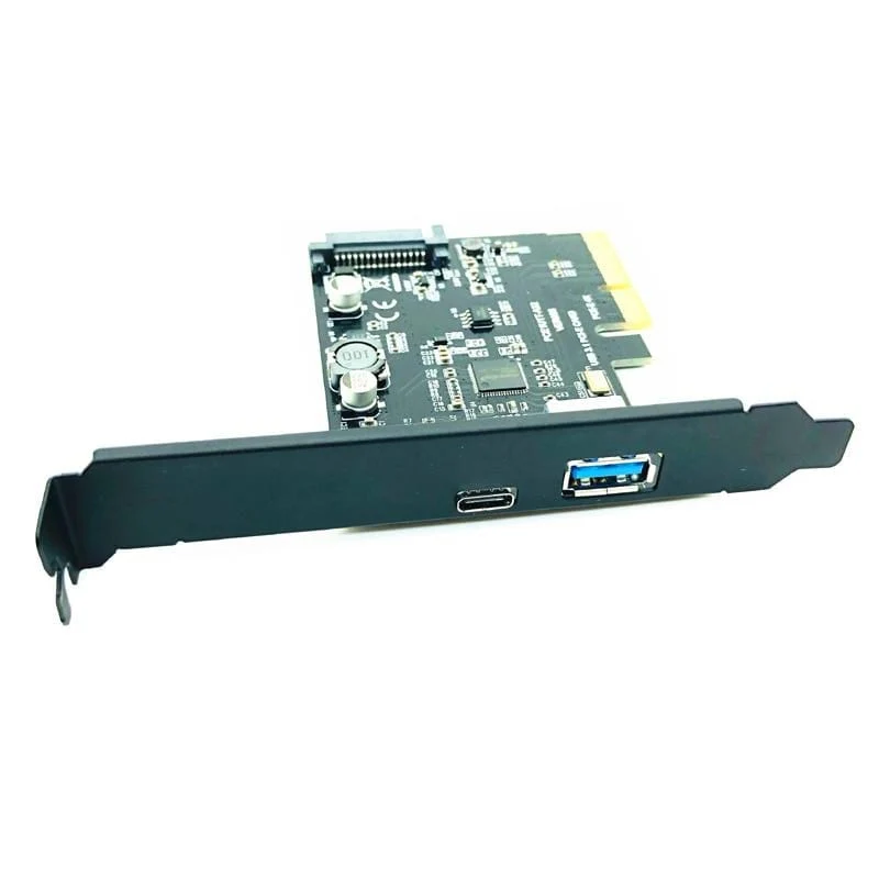 USB 3.1 PCIe-Erweiterungskarte Typ C PCI-E zu USB3.1 GEN 2 10 Gbit / s USB Typ C + USB3.0 Riser-Karte Typ A PCI Express x4 USB-Adapter