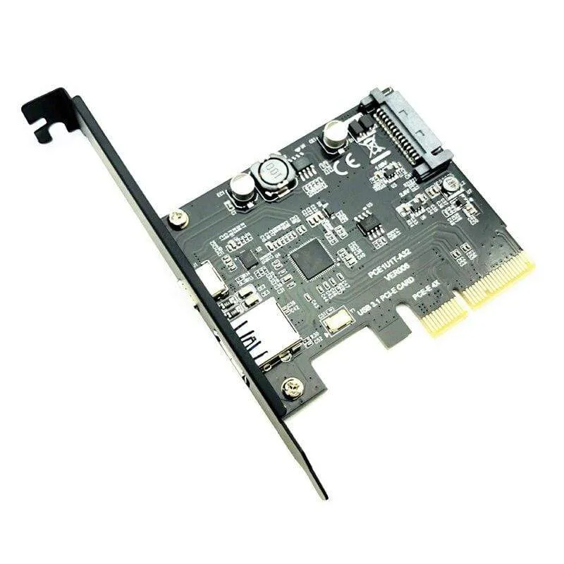 USB 3.1 PCIe-Erweiterungskarte Typ C PCI-E zu USB3.1 GEN 2 10 Gbit / s USB Typ C + USB3.0 Riser-Karte Typ A PCI Express x4 USB-Adapter