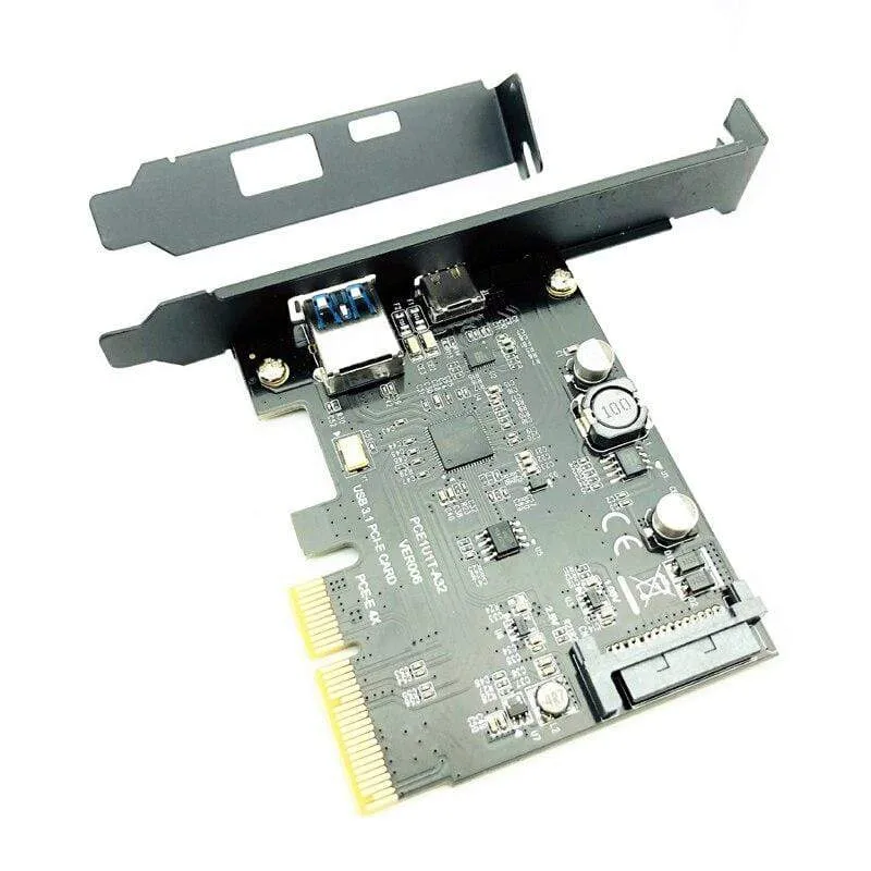 USB 3.1 PCIe-Erweiterungskarte Typ C PCI-E zu USB3.1 GEN 2 10 Gbit / s USB Typ C + USB3.0 Riser-Karte Typ A PCI Express x4 USB-Adapter