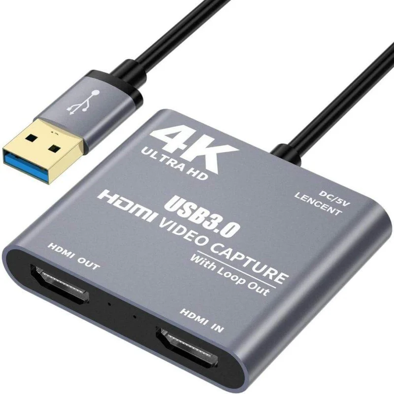 4K 1080P USB 3.0 zu HDMI Video Audio Game Capture-Karte mit Loop-Out, volle 1080p 60 Aufnahme über DSLR-Camcorder