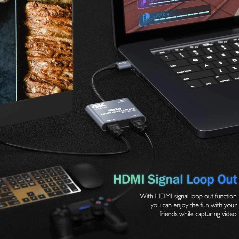 4K 1080P USB 3.0 zu HDMI Video Audio Game Capture-Karte mit Loop-Out, volle 1080p 60 Aufnahme über DSLR-Camcorder