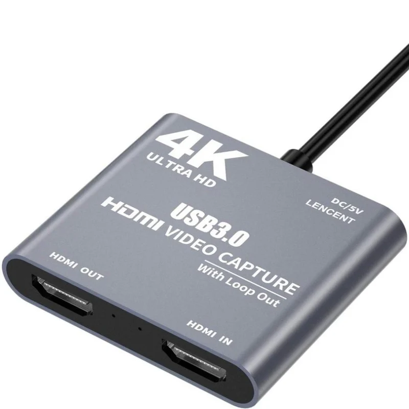 4K 1080P USB 3.0 zu HDMI Video Audio Game Capture-Karte mit Loop-Out, volle 1080p 60 Aufnahme über DSLR-Camcorder