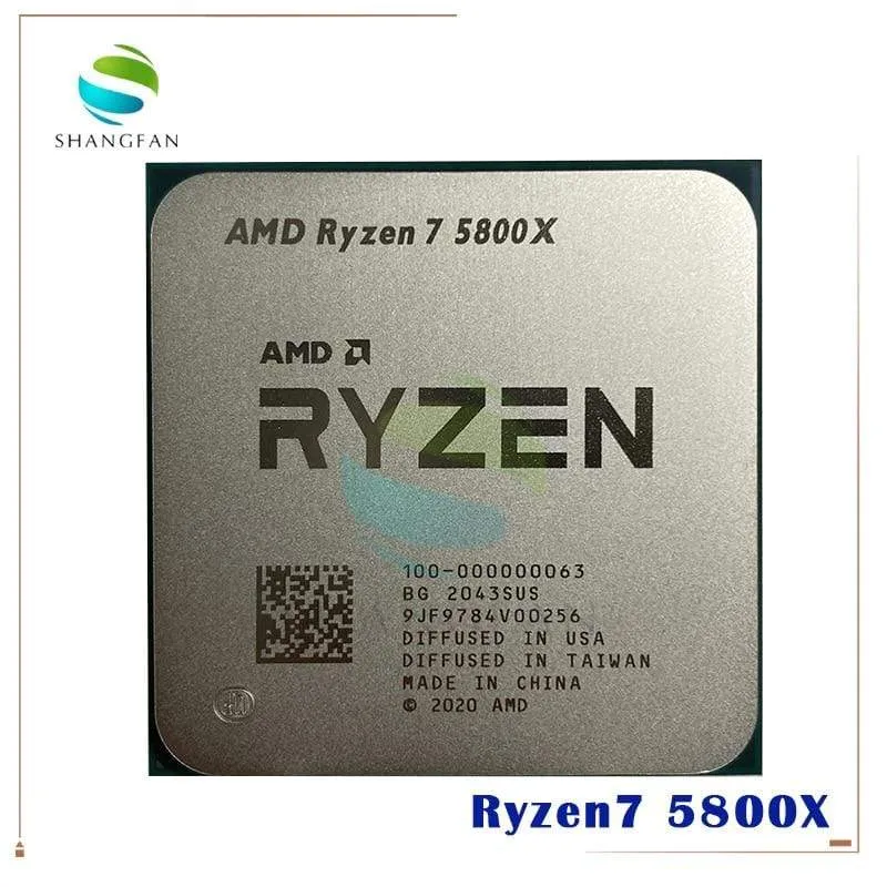 AMD Ryzen 7 5800X R7 5800X 3.8 GHz Achtkern-Sechzehn-Thread-105-W-CPU-Prozessor L3=32M 100-000000063 Sockel AM4, kein Lüfter