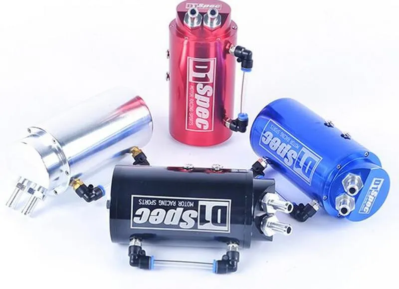 Universal D1 SPEC Motor Ölauffangbehälter in runder Form, Öltankbehälter mit 2 größeren Anschlüssen, Ölauffangbehälter