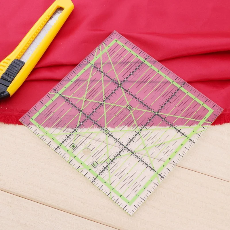 1PC DIY Handwerkzeug Patchwork Lineal Quadratische Fächerform Schneider Maßstab Stoff Schneiden Lineale Nähen Kunsthandwerk DIY Nähen Werkzeuge