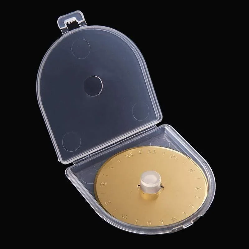2 Stück 45 mm goldfarbene, runde, titanbeschichtete Rollschneiderklingen, Nähen, Kunsthandwerk, Messer für Stoff, Stoffe, Leder, Handwerk, Schneidwerkzeuge