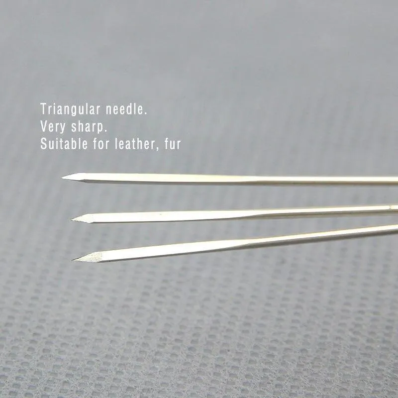10 Stück Sweing Handnadel Lederfell Spezielle dreieckige Stahlnadel DIY Lederstich Handarbeit Kunsthandwerk Werkzeug 5.8 cm