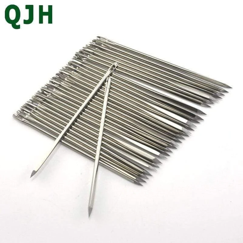 10 Stück Sweing Handnadel Lederfell Spezielle dreieckige Stahlnadel DIY Lederstich Handarbeit Kunsthandwerk Werkzeug 5.8 cm