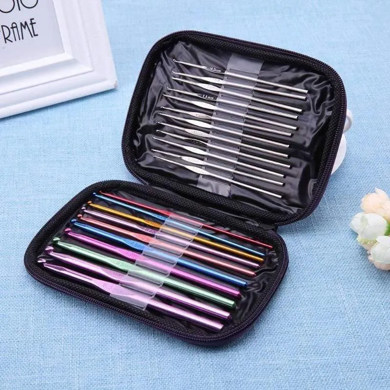 22 Stück Premium Häkelnadeln Set Garn Häkelnadeln Stiche Weben Gestricktes Bastelset DIY Nadel Kunst Scherenstich