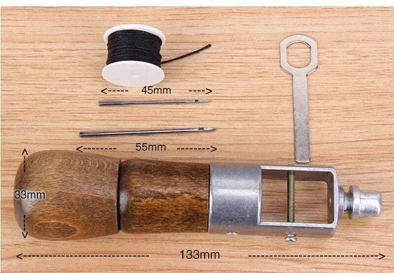 Super Carving Wax Line Handgemachte Lederwerkzeuge / Leder Bastelwerkzeug Kunst / Nadel Nähmaschine 133mm