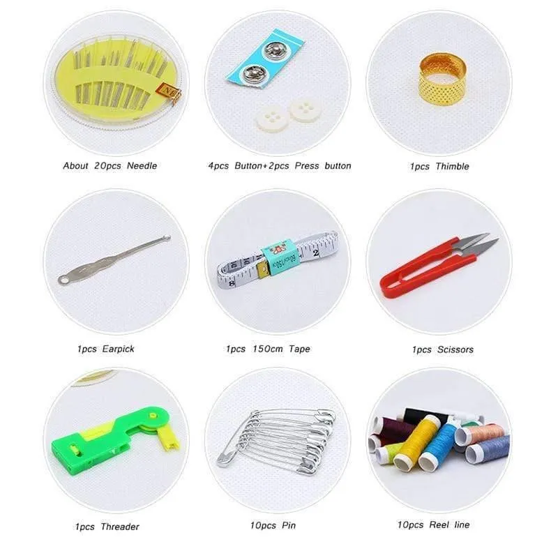 Multifunktionales Nähset, komplettes Set, zufällige Farbe, Fadennadeln, Scherenpinzette, Nadelset, Nähkästchen-Set, Haushalt, Kunsthandwerk