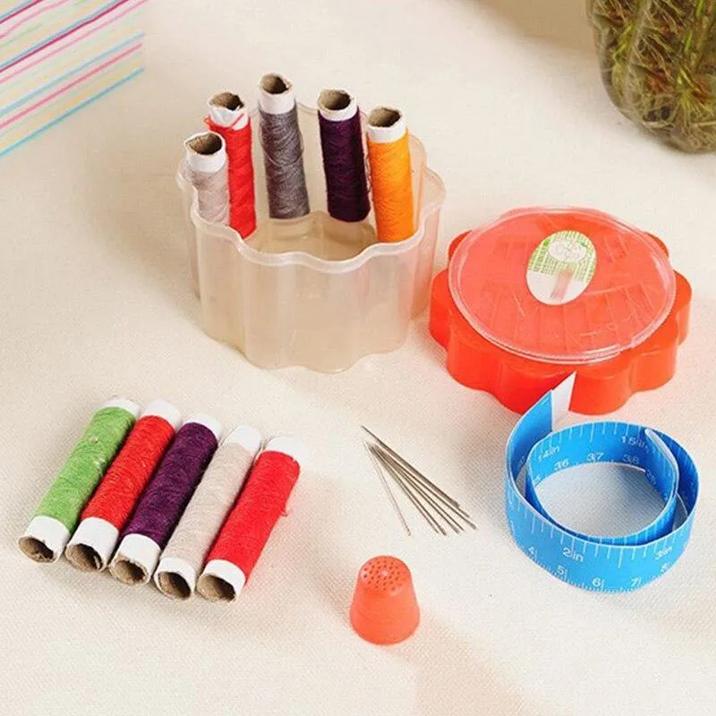 Multifunktionales Nähset, komplettes Set, zufällige Farbe, Fadennadeln, Scherenpinzette, Nadelset, Nähkästchen-Set, Haushalt, Kunsthandwerk