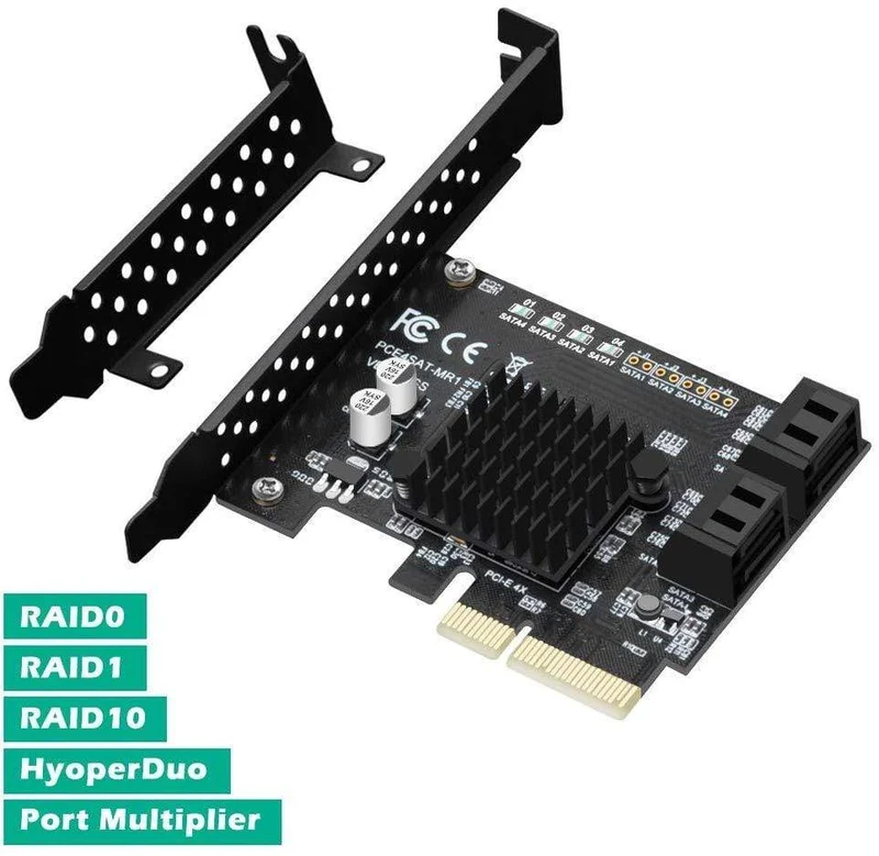 4-Port SATA III 6 Gbps PCIE RAID-Hostcontrollerkarte unterstützt HyperDuo SSD Tiering IPFS Festplattenport-Multiplikator 88SE9230 Chip